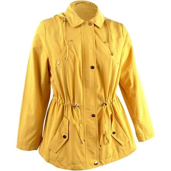 Charter Club Water-Resistant Detachable-Hood Anorak Jacket Honey Glaze L - Picture 2 of 3